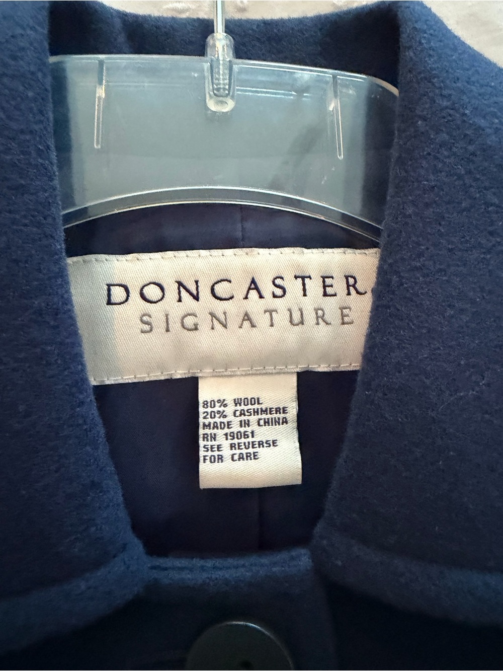 Doncaster Navy Button-Front Pea jacket - Picture 4 of 5